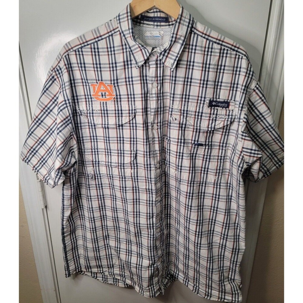 Auburn Tigers AU Columbia PFG University Of Auburn Men's L Vented Fishing Shirt